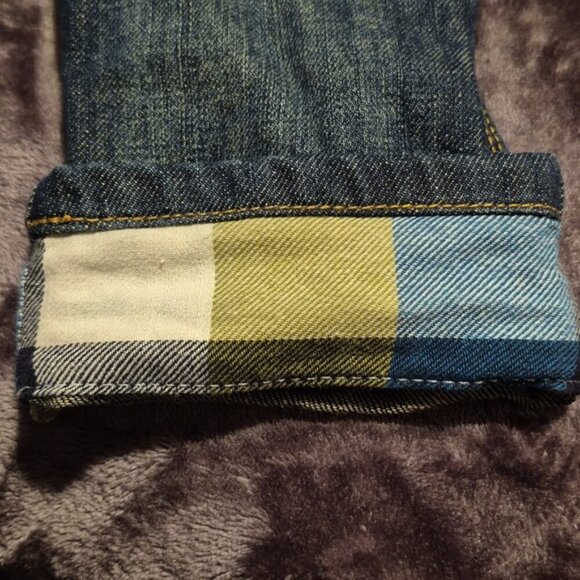 Gymboree boys 6-12 months jeans with fold up cuffs with color blocks 2012 - Picture 4 of 4